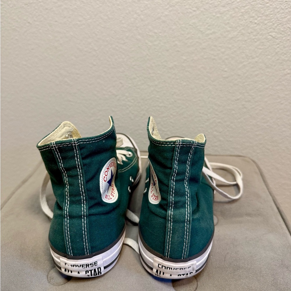 Converse Chuck Taylor All Star High Top Sneakers in Dark Green and White - Picture 3 of 9